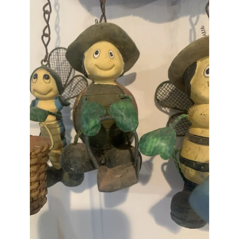 Welcome Busy Bee/Gardening Ceramic Door Hanger Vtg 15”x9”